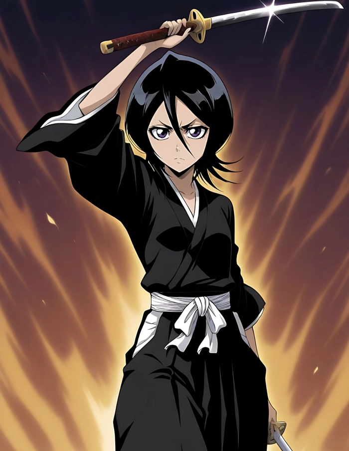 Ảnh Kuchiki Rukia với biểu cảm nhẹ nhàng rõ nét