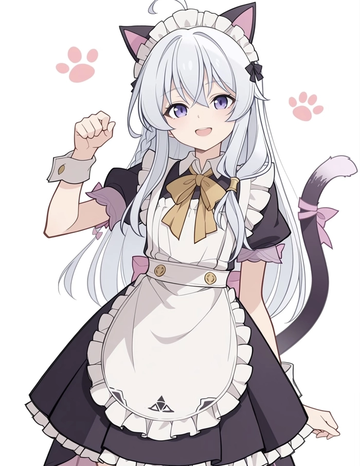 Ảnh anime hầu gái nhìn rõ khuôn mặt và trang phục
