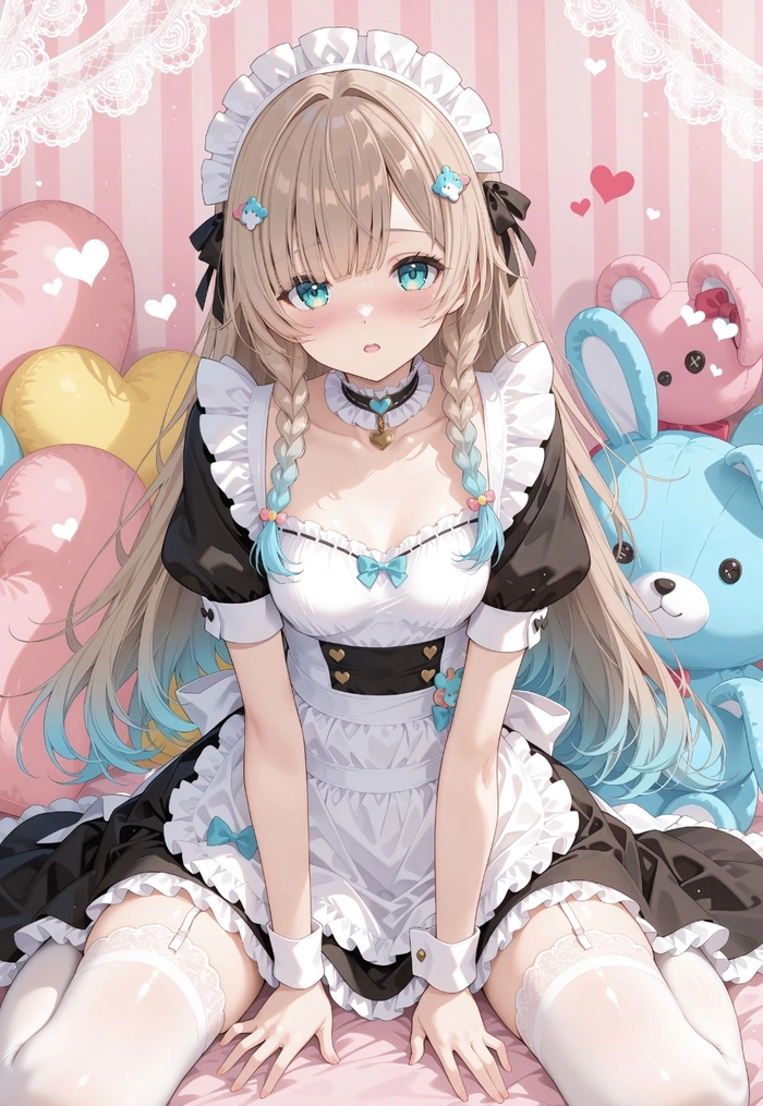 Ảnh anime hầu gái với ánh sáng tự nhiên rõ ràng