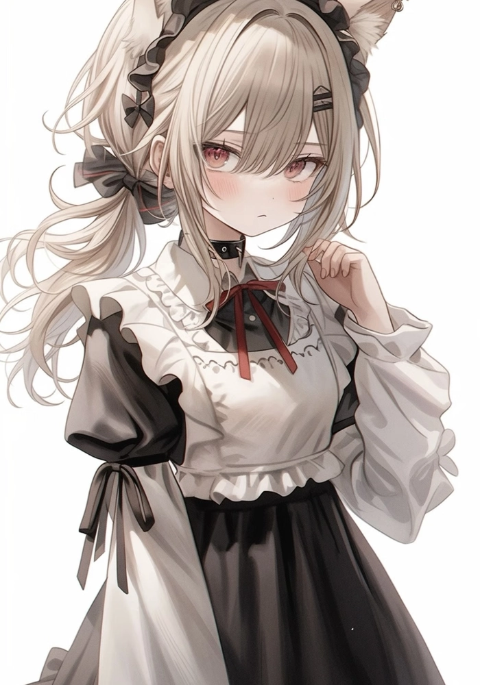 Ảnh anime hầu gái với phong cách gọn gàng đơn giản