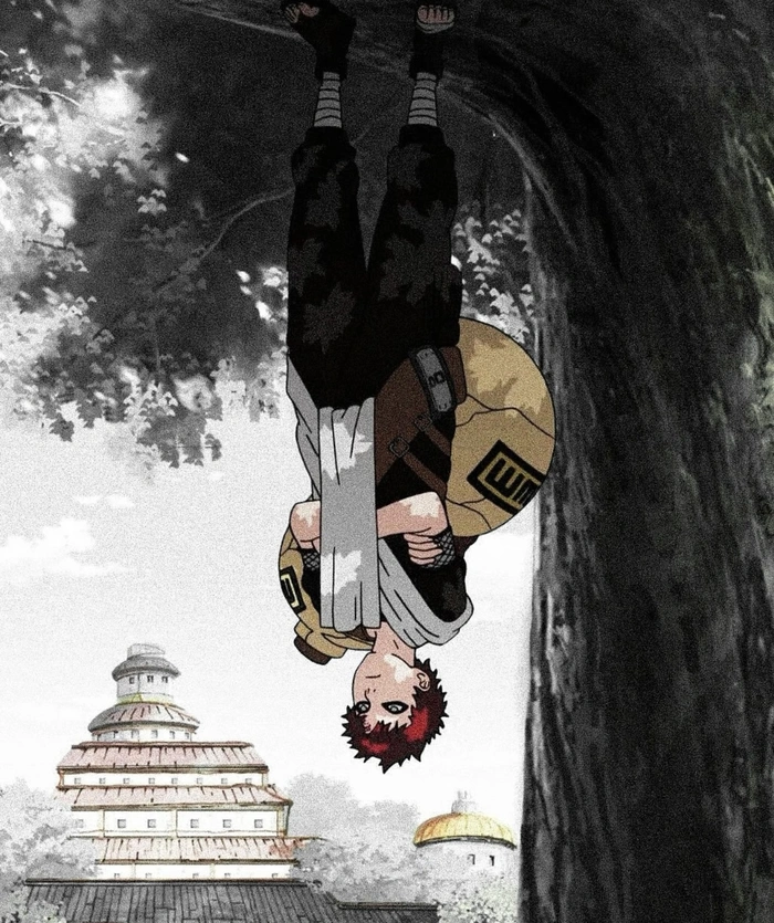Ảnh gaara nhìn thẳng với biểu cảm trầm