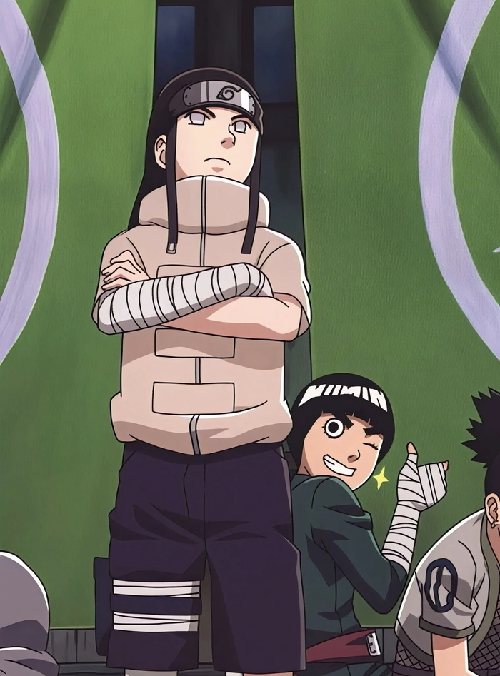 Ảnh hyuga neji nhìn xa với biểu cảm trầm