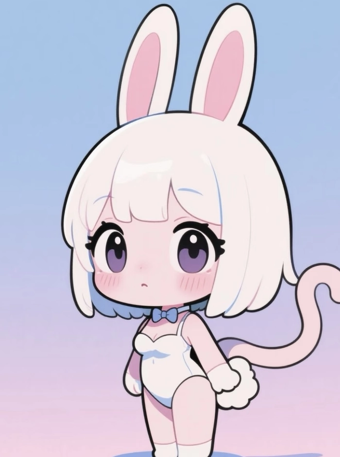 Ảnh thỏ anime nhìn rõ khuôn mặt và ánh mắt