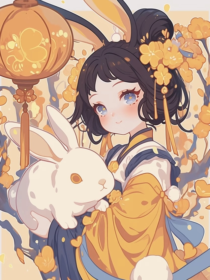 Ảnh thỏ anime tạo dáng đứng cơ bản dễ nhìn