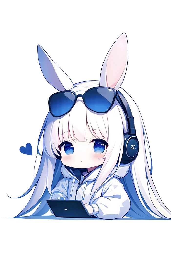 Ảnh thỏ anime tạo dáng nhẹ nhàng không cầu kỳ