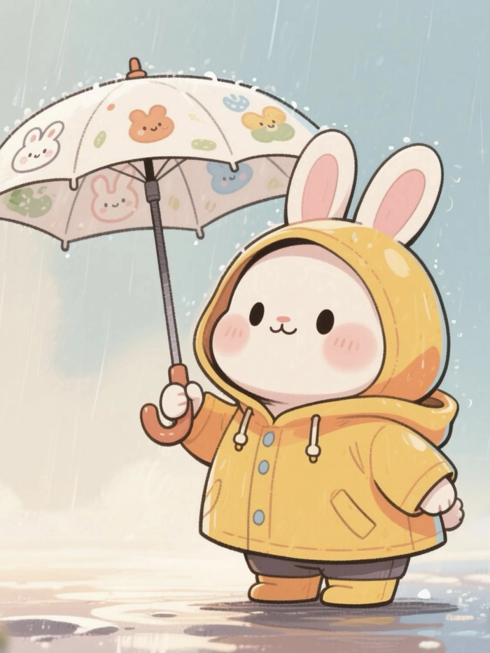 Ảnh thỏ anime với ánh sáng tự nhiên rõ ràng