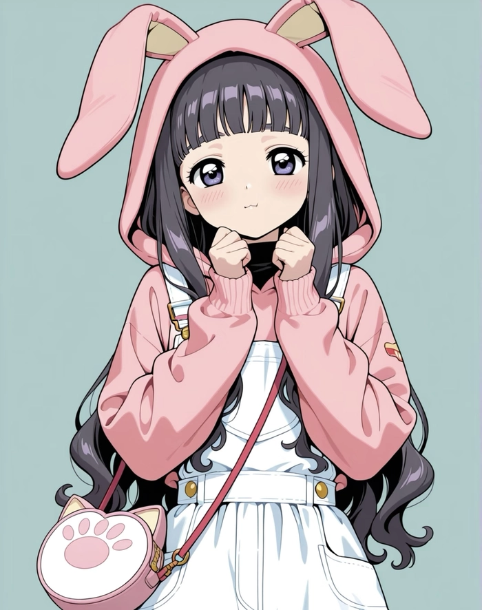 Ảnh thỏ anime với phong cách gọn gàng đơn giản