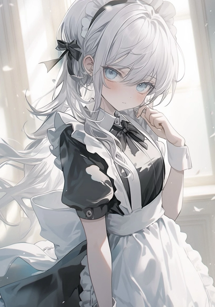Bức ảnh anime hầu gái chụp toàn thân rõ ràng dễ nhìn
