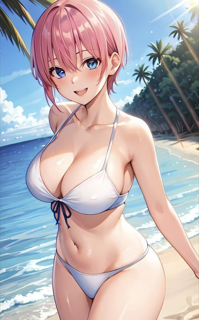 Bức ảnh gái anime mặc bikini đứng ngoài trời