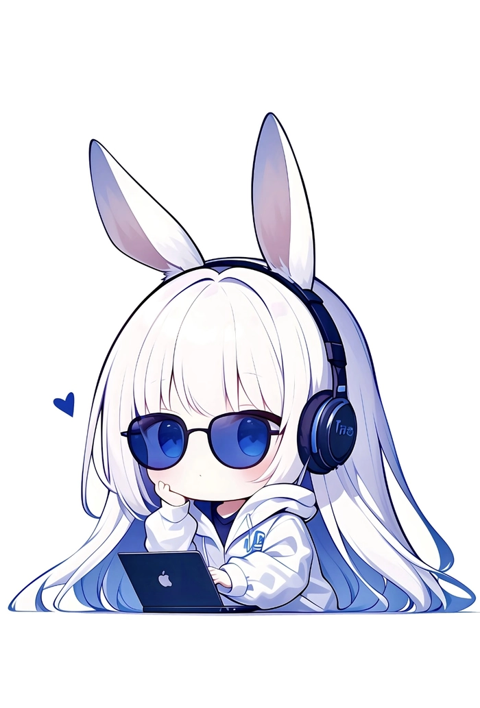Bức ảnh thỏ anime với phong cách đơn giản dễ nhìn
