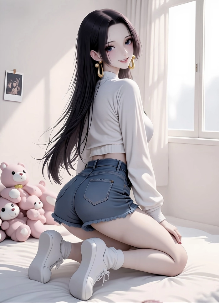 Bức hình Boa Hancock đứng một mình ngoài trời