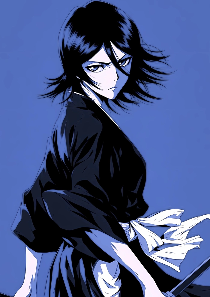 Bức hình Kuchiki Rukia đứng một mình ngoài trời