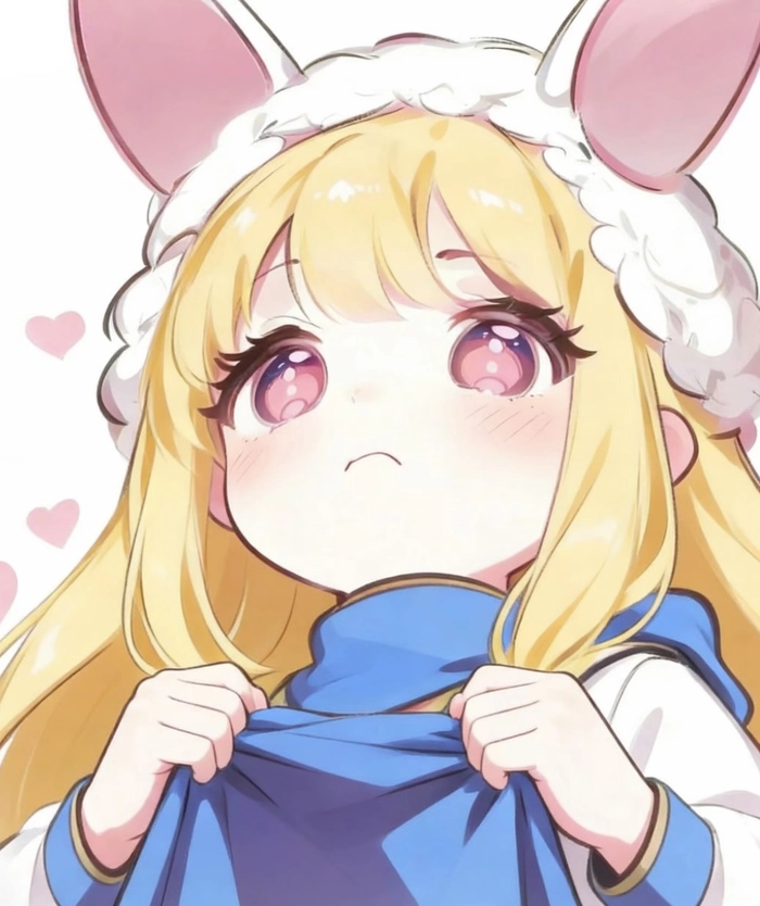 Bức hình thỏ anime đứng ngoài trời ánh sáng nhẹ