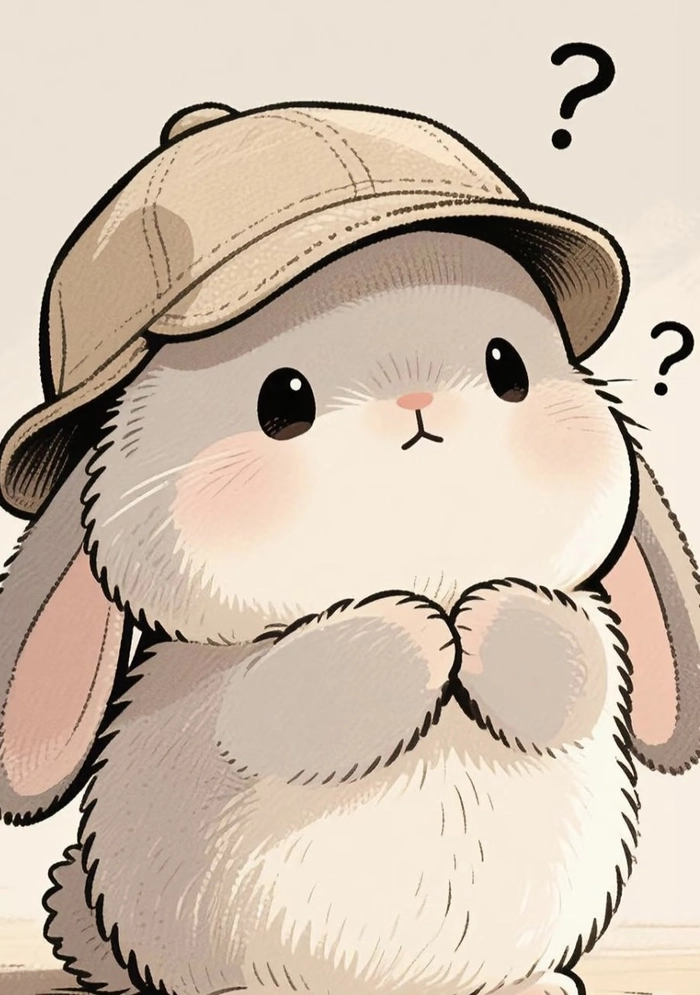 Bức hình thỏ anime đứng trước nền sáng đơn giản