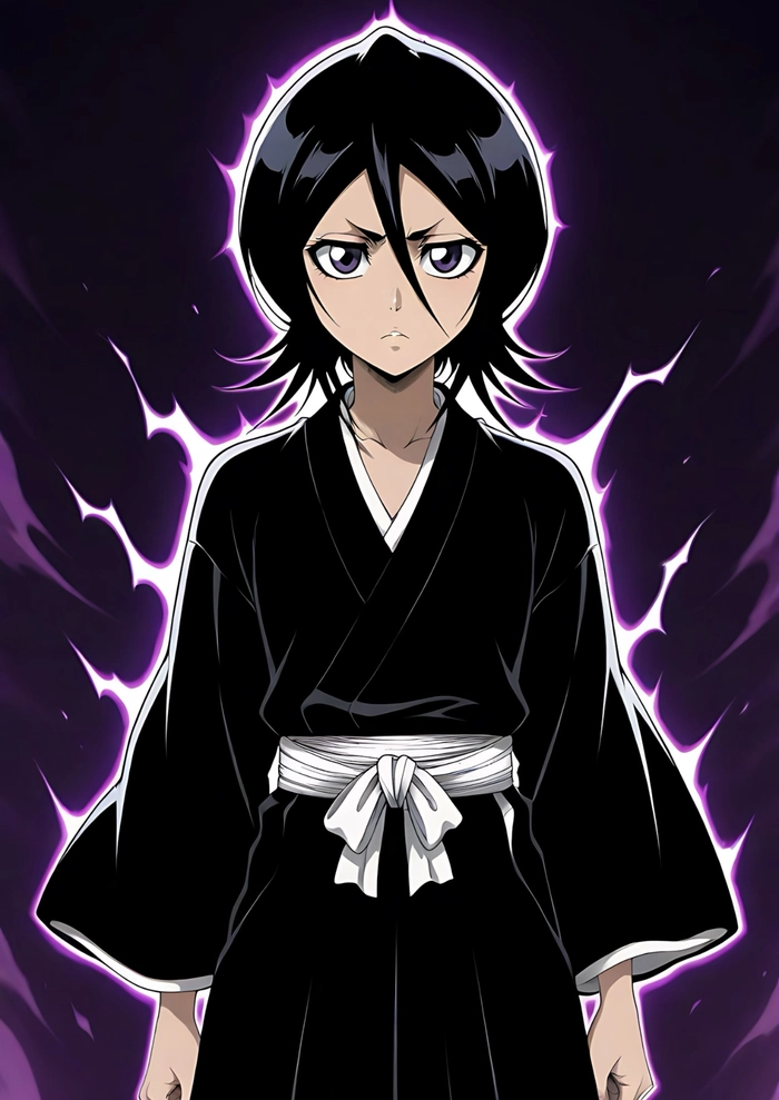 Hình Kuchiki Rukia với ánh sáng nhẹ nhìn rõ chi tiết