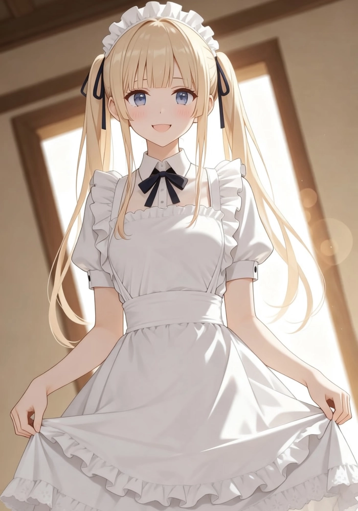 Hình ảnh anime hầu gái với ánh sáng ổn định rõ nét