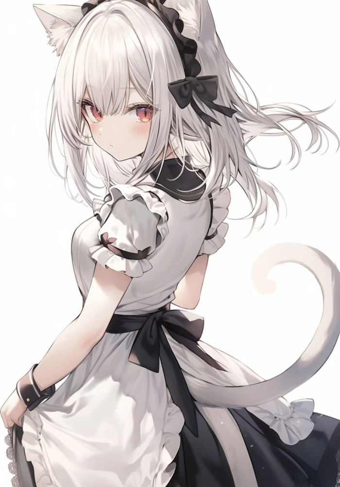 Hình ảnh anime hầu gái với màu sắc nhẹ nhàng