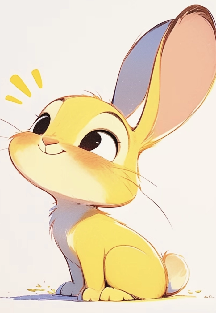 Hình ảnh thỏ anime nhìn thẳng rất dễ thương