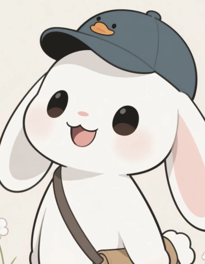 Hình ảnh thỏ anime với ánh sáng ổn định rõ nét