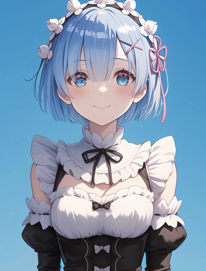 Hình anime hầu gái với ánh sáng nhẹ nhìn rõ chi tiết