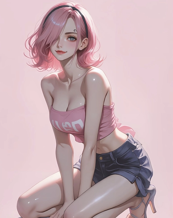 Hình gái anime mlem nhìn thẳng vào camera