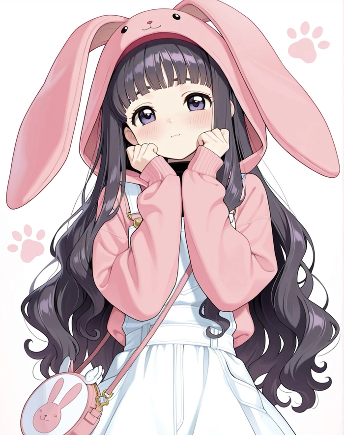 Hình thỏ anime nhìn thẳng vào camera rõ nét