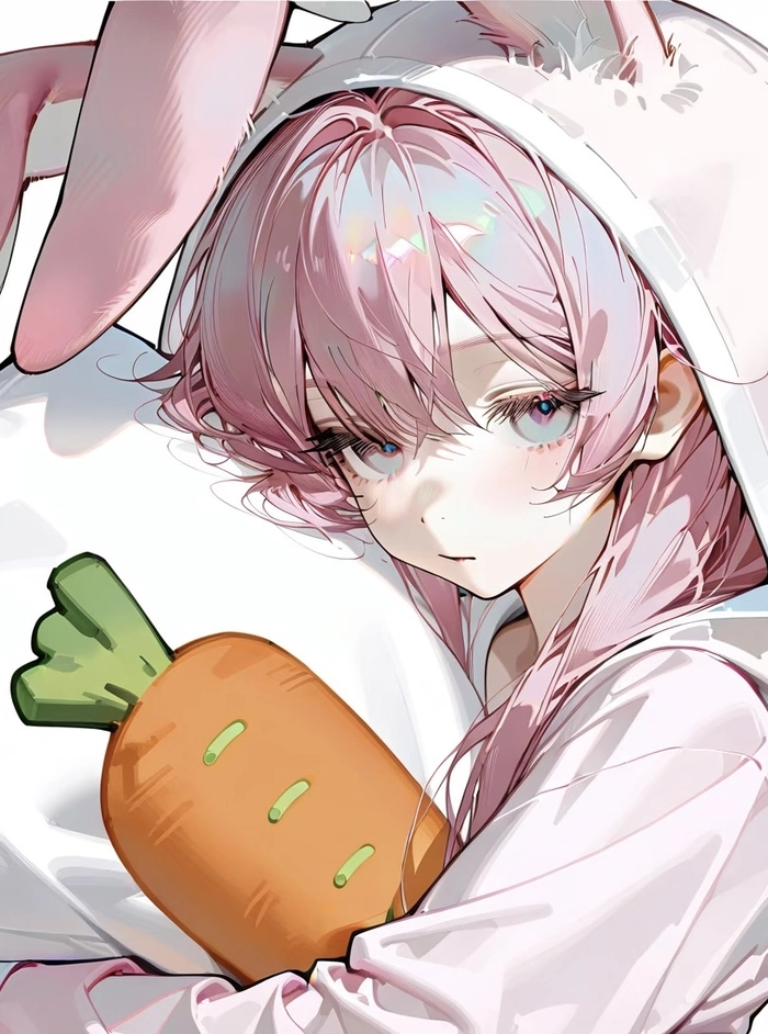 Hình thỏ anime với biểu cảm dễ thương rõ