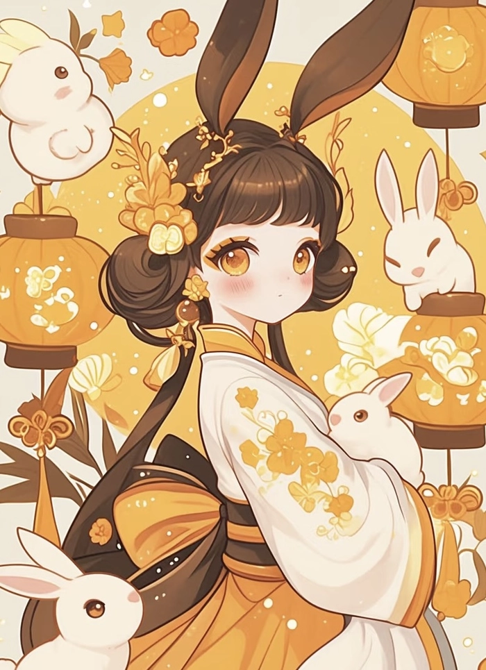 Hình thỏ anime với phong cách quen thuộc rõ ràng