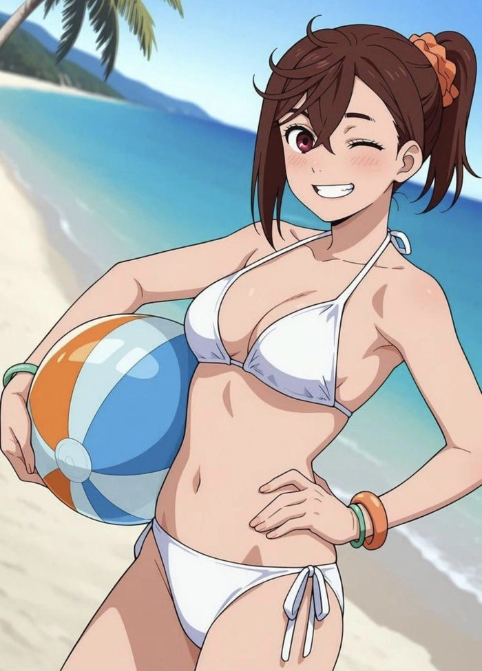 Khoảnh khắc gái anime mặc bikini nhìn thẳng camera