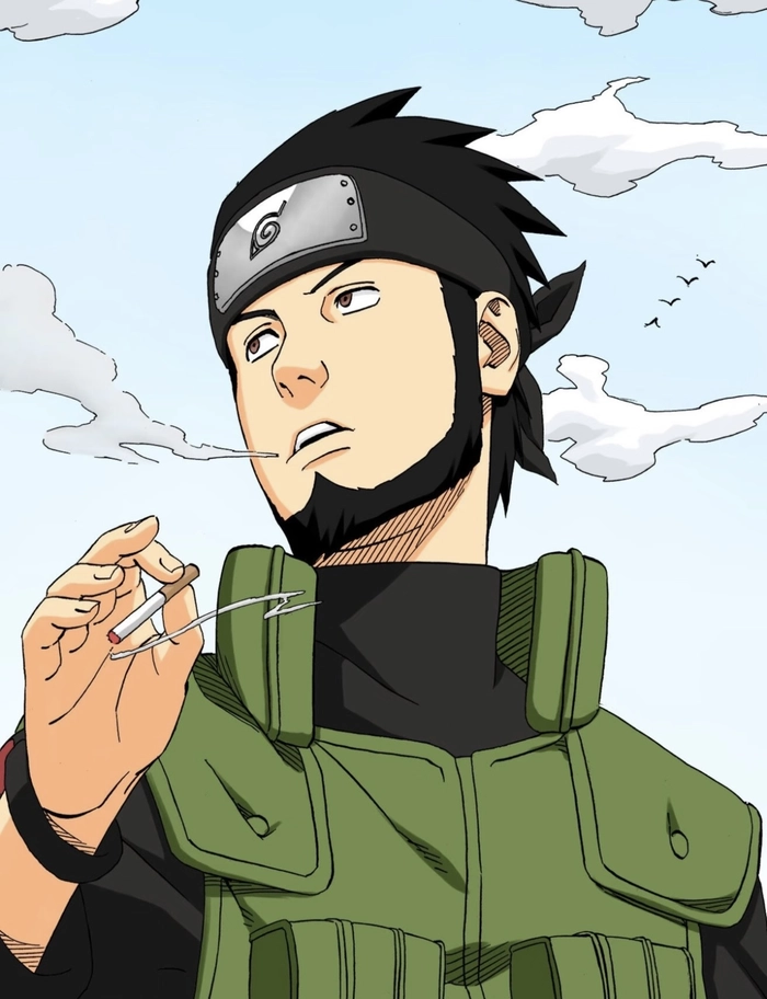 ảnh Asuma Sarutobi đứng ngoài trời rõ nét
