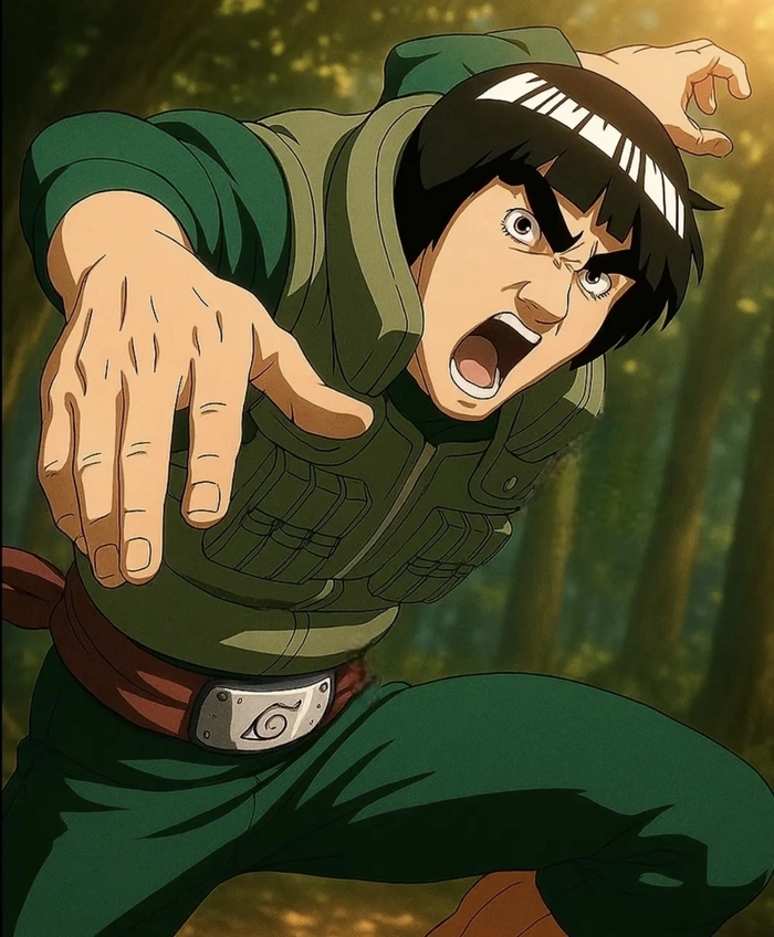 hình Might Guy với phong cách ninja quen thuộc