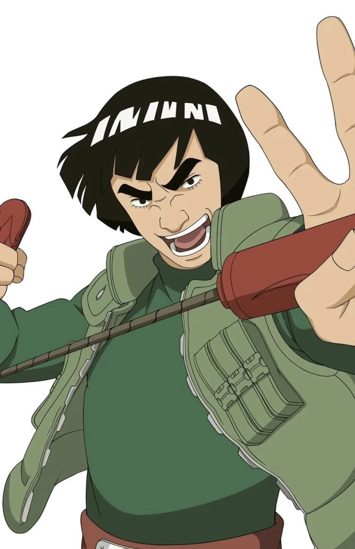 hình Might Guy với trang phục ninja màu xanh