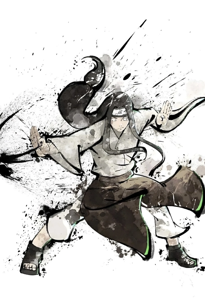 hình hyuga neji đứng trước nền sáng