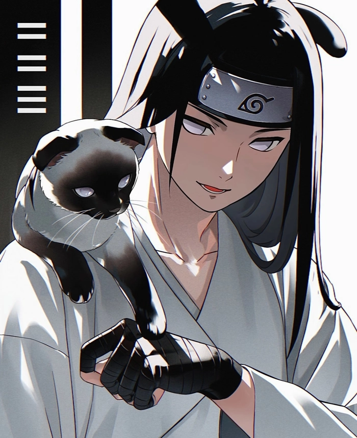 hình hyuga neji với biểu cảm trầm lặng
