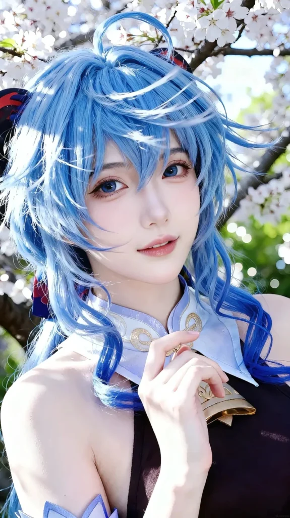 Ảnh Ganyu cosplay ánh nhìn mềm mại mang cảm giác thanh thoát