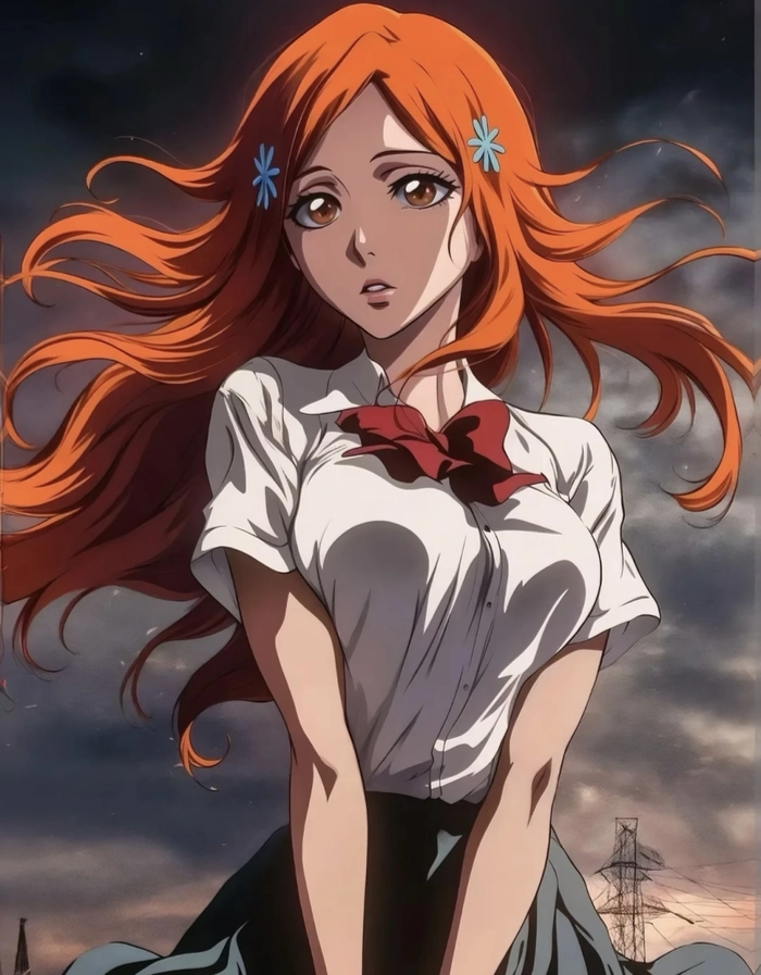 Ảnh Inoue Orihime đứng trong nền rộng thoáng