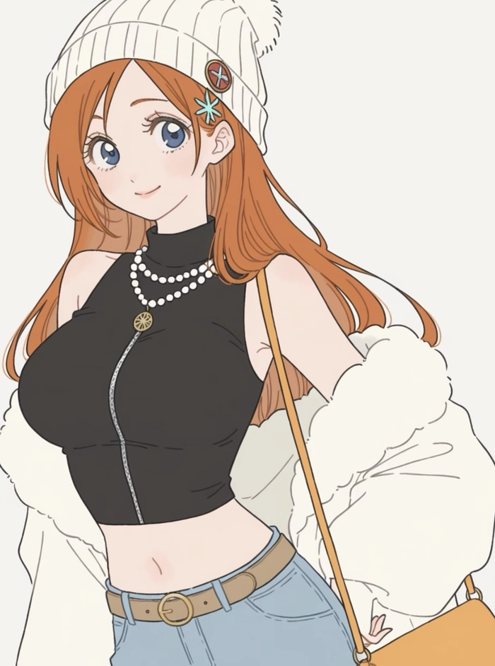 Ảnh Inoue Orihime đứng yên với nét mặt dịu