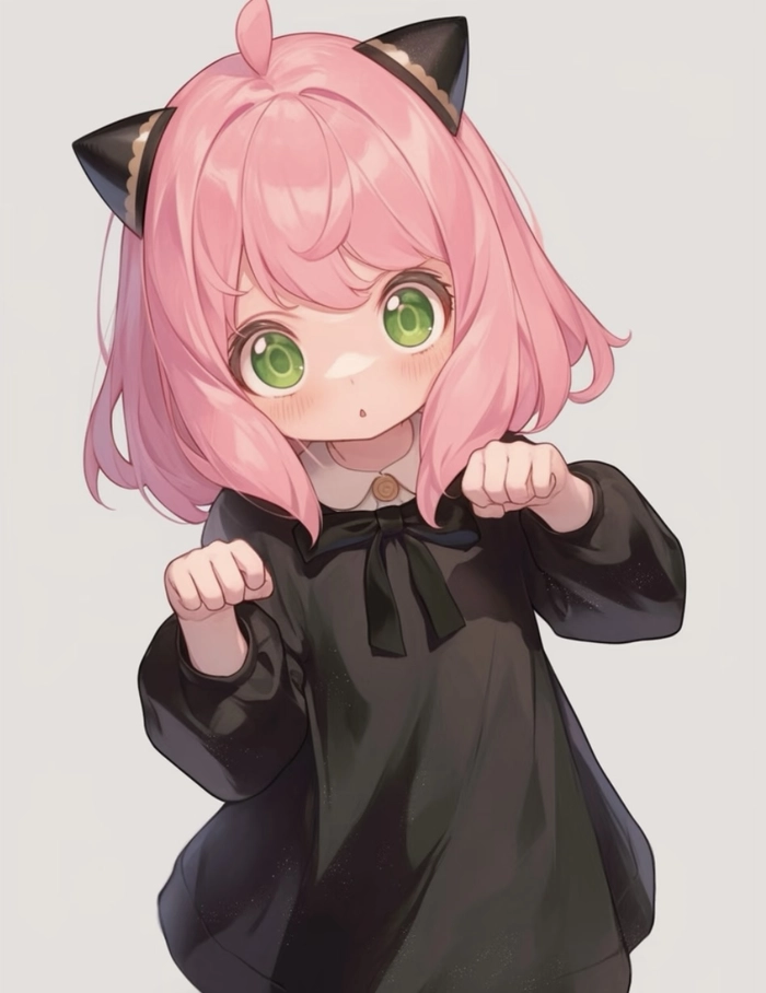 Ảnh anime anya với biểu cảm ngạc nhiên nhẹ