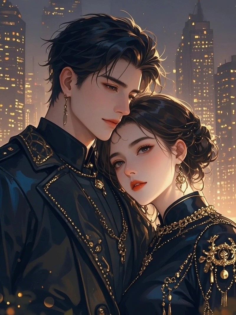 Ảnh anime cặp đôi thể hiện tình cảm nhẹ nhàng lãng mạn