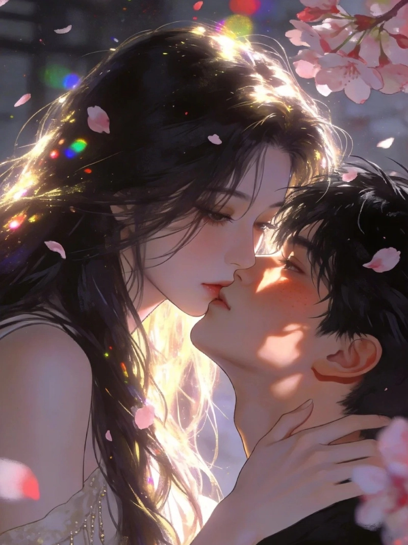 Ảnh anime cặp đôi với ánh nhìn trìu mến cuốn hút