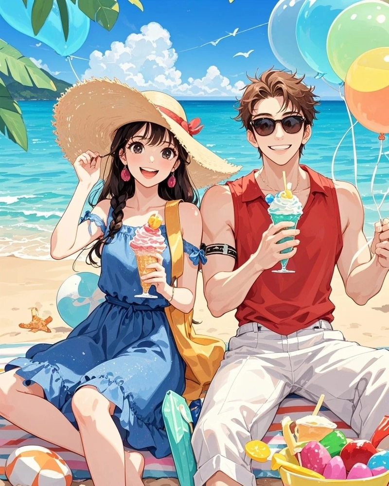 Ảnh anime cặp đôi với biểu cảm dịu dàng đầy yêu thương