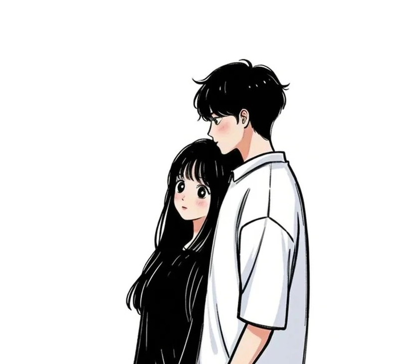 Ảnh anime cặp đôi với biểu cảm thân mật đầy dịu dàng