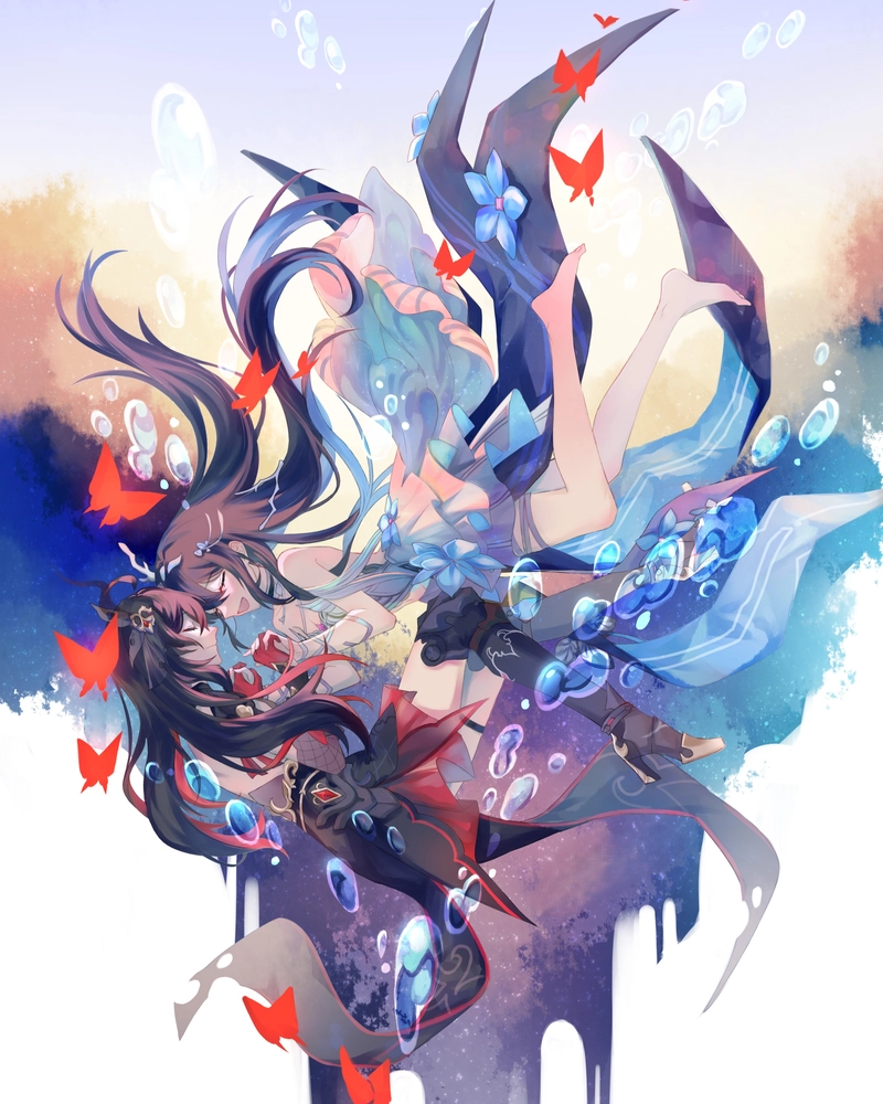 Ảnh anime đôi bạn nắm tay với phong cách lãng mạn
