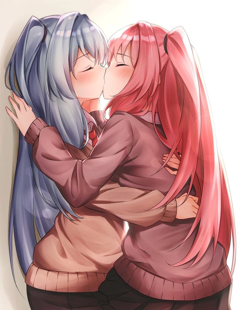 Ảnh anime đôi lứa hôn nhau với ánh nhìn ngọt ngào