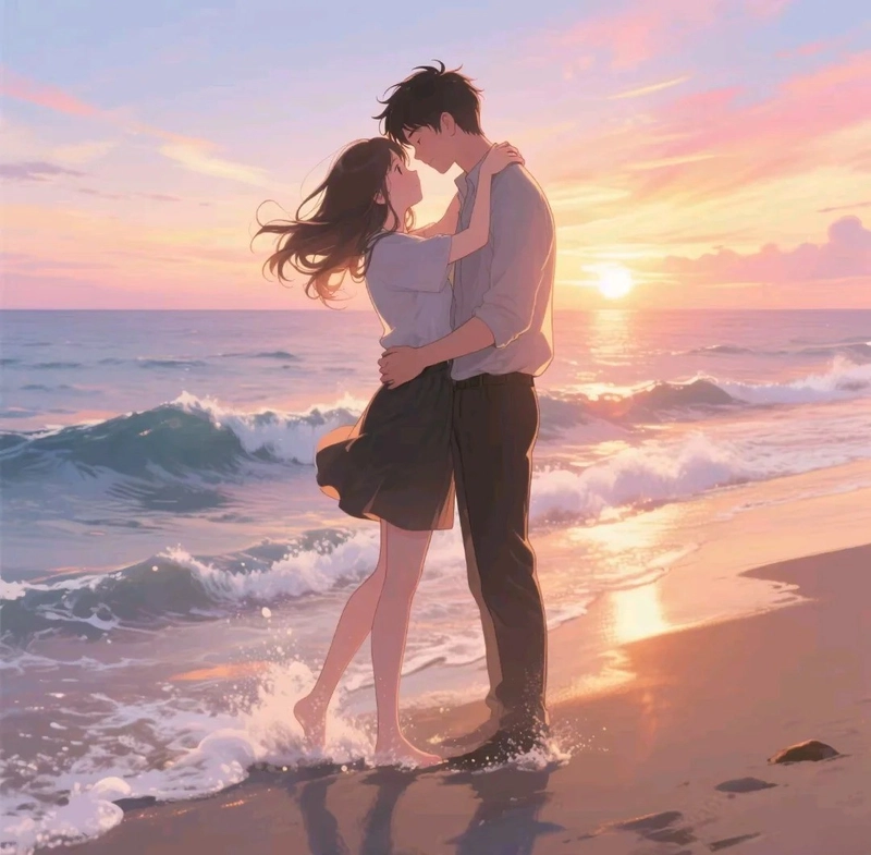 Ảnh anime đôi lứa phong cách hiện đại đầy cảm xúc