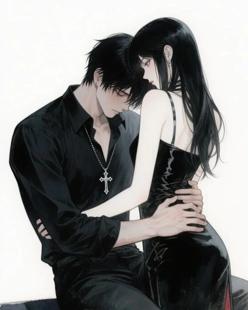 Ảnh anime đôi lứa trẻ trung với ánh nhìn ngọt ngào
