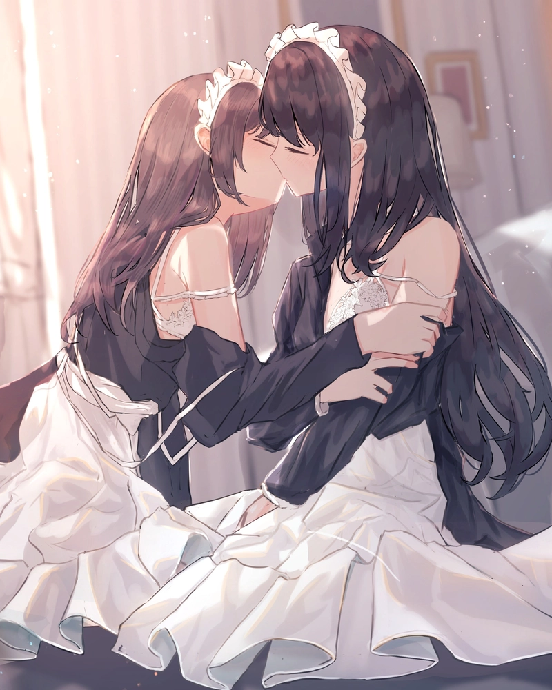 Ảnh anime hôn nhau mang phong cách tình yêu dịu dàng