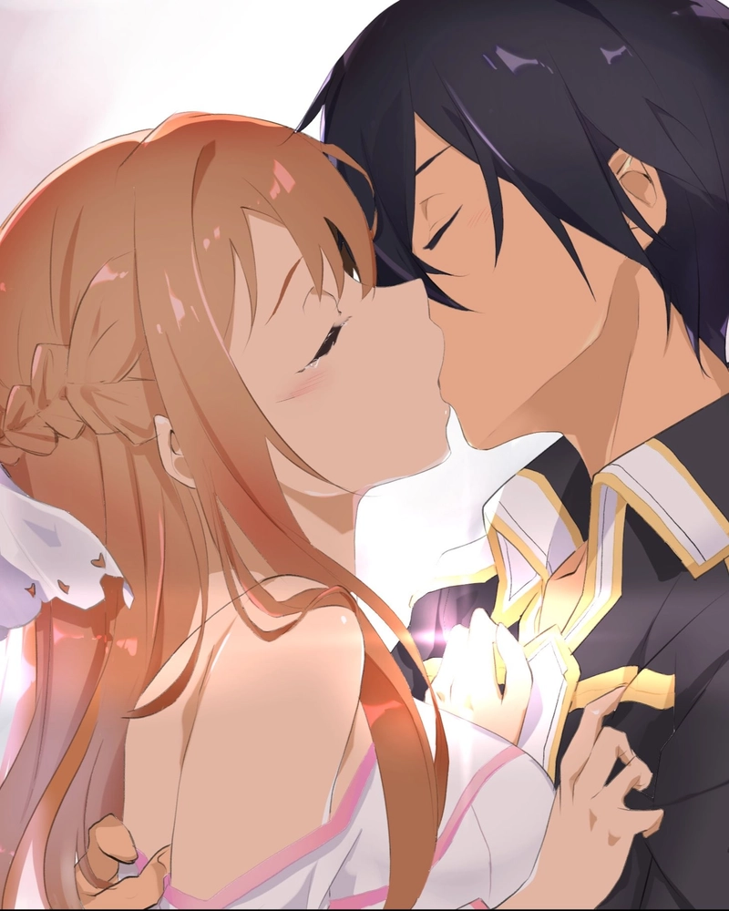 Ảnh anime hôn nhau mang phong thái lãng mạn cuốn hút