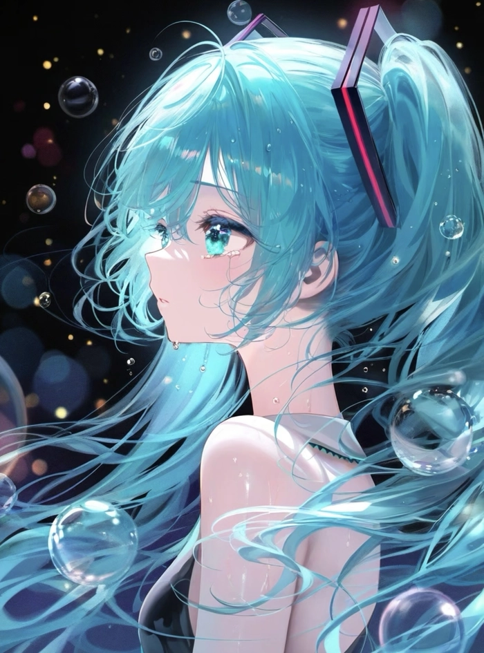 Ảnh anime miku tạo dáng nhẹ nhàng tự nhiên