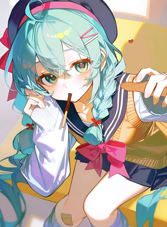 Ảnh anime miku với ánh sáng nhẹ rõ nét